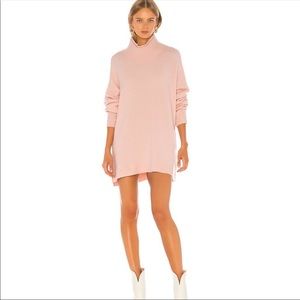 Afterglow Mock Neck Tunic/Sweater Dress in Pink